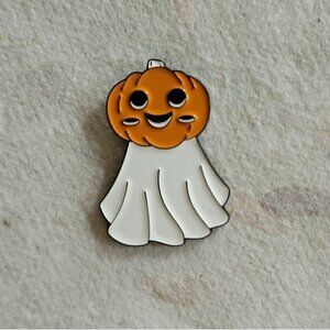 Halloween Pumpkin Head Ghost Enamel Pin